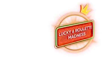 Значок с надписью Lucky 6 Roulette Madness, символизирующий промоакцию рулетки в Drip интернет-казино.